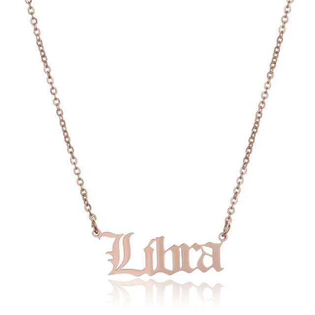 Rose Gold Color Zodiac Sign Necklace 
