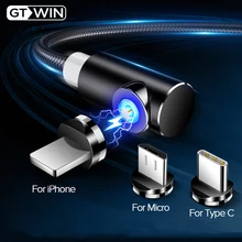 GTWIN Магнитный кабель для быстрой зарядки Micro usb type C зарядное устройство для iPhone XS Max X XR 6S samsung S10 S9 S8 Магнитный нейлоновый кабель Шнур