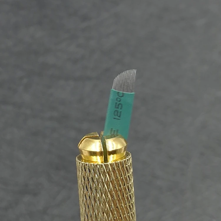 0,18 мм Игла для микроблейдинга зеленый 16 pin Перманентный Макияж игла для нанесения татуировки tebori лезвие игла ручка-держатель игл 3D вышивка подводка для глаз