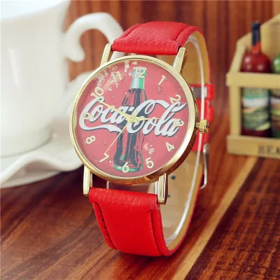 

Hot Selling Coke Commemorative Edition Electronic Women's Belt Watch Fashion Cartoon Creative Men And Women Quartz Watch