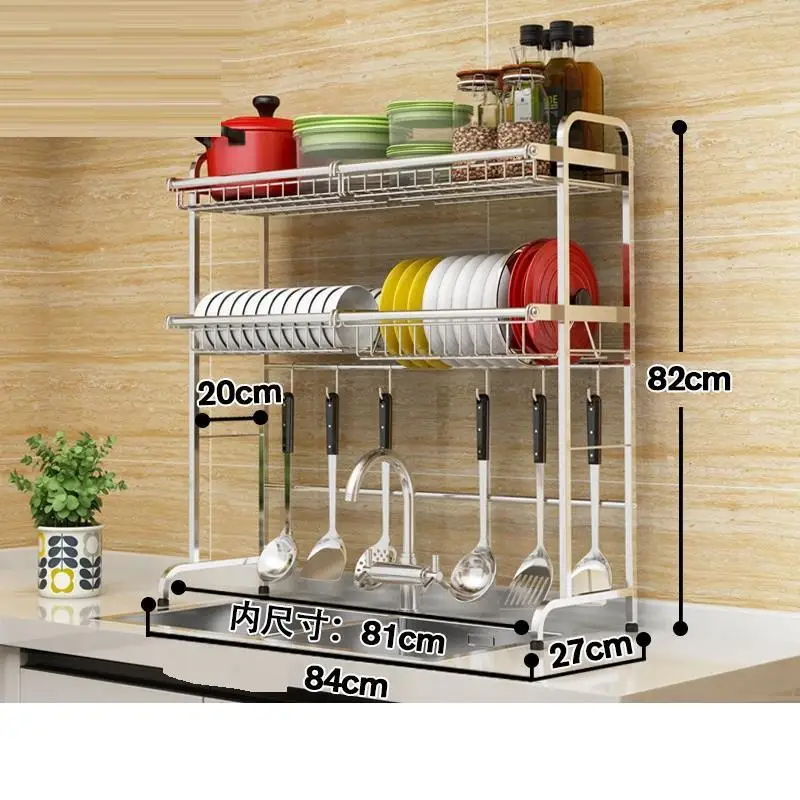Number 23 Nevera Dish Drying Afdruiprek Cosas De Pantry Stainless Steel Organizador Cocina Cozinha Rack Cuisine Kitchen Organizer - Цвет: Number 23