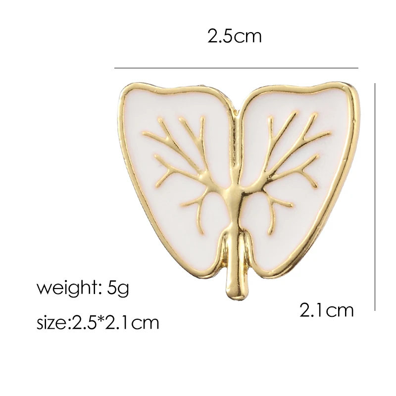 Модная Очаровательная анатомическая брошь в форме сердца, золотая, белая эмаль, анатомия сердца, броши и булавки, эмалированная булавка, медицинские ювелирные изделия