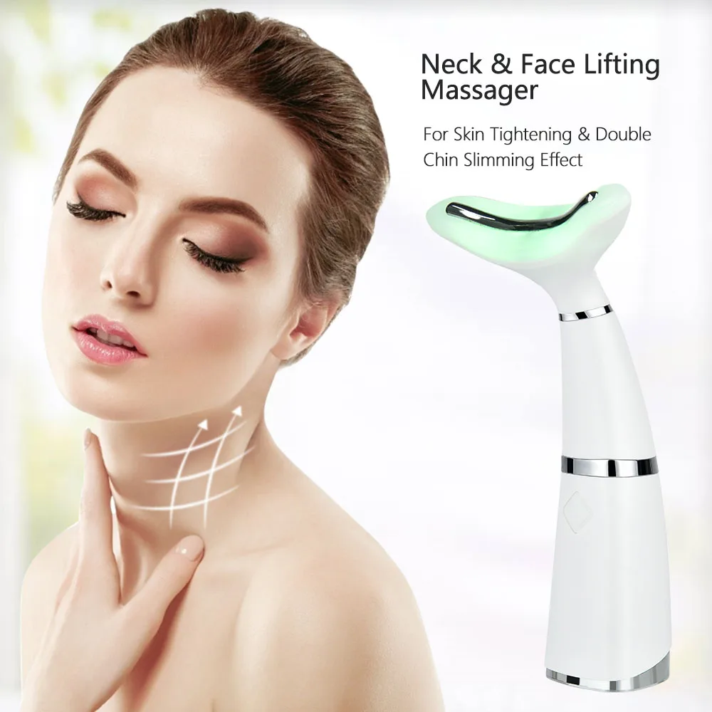 

3 Modes LED Photon Therapy Neck Face Lifting Beauty Massager Home Anti Wrinkle Skin Tightening Slimmer Relax Neck Shoulders Tool