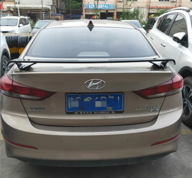 Для hyundai Elantra спойлер GT стиль ABS Материал Задний Багажник крыло праймер цвет задний спойлер 2012