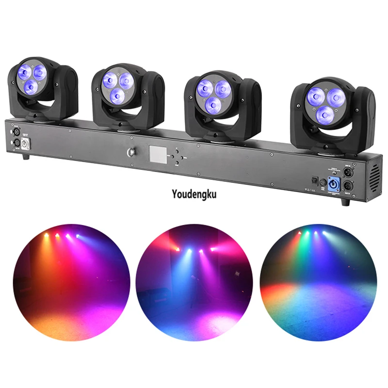 Professional led wash moving head dj lights 4 heads rgbw disco party rotation 12x10w rgbw 4in1 led moving head beam light