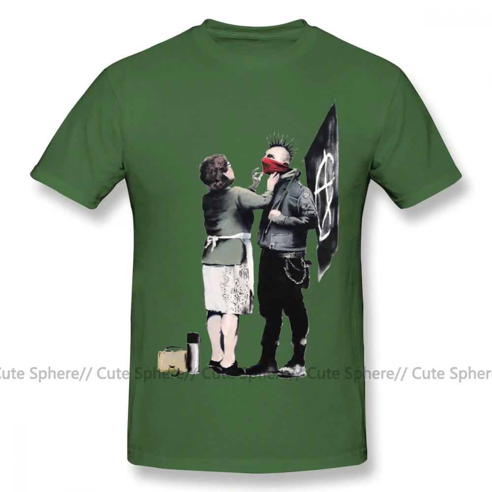 Анархия футболка анархия футболка 100 хлопок принт футболка мужская уличная одежда плюс размер короткий рукав забавная футболка - Цвет: Army Green