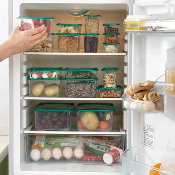

Plastic Refrigerator Freshness Box Sealed Box 17 Set Kitchen Freshness Bowl Container Bento Box Fruit Storage Box