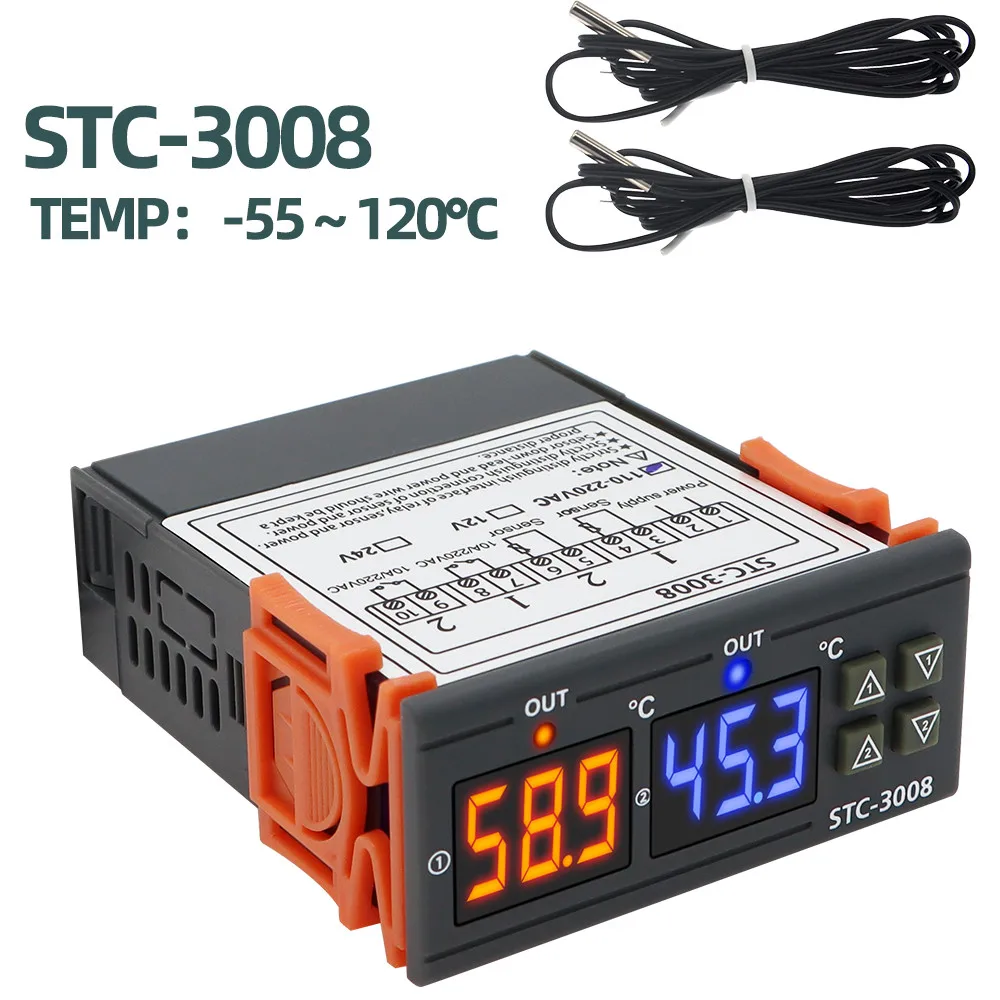 STC-1000 STC-3028 STC-3008 디지털 습도계 습도 컨트롤러 온도계 습도계 센서 히터 쿨러 12V/24V/220V