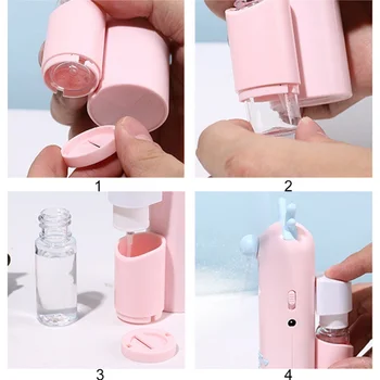 

Cute Cartoon USB Mini Fan With Water Spray Bottle Handheld Small Fan Travel Portable For Office Desktop Mini Air Cooler Summerq