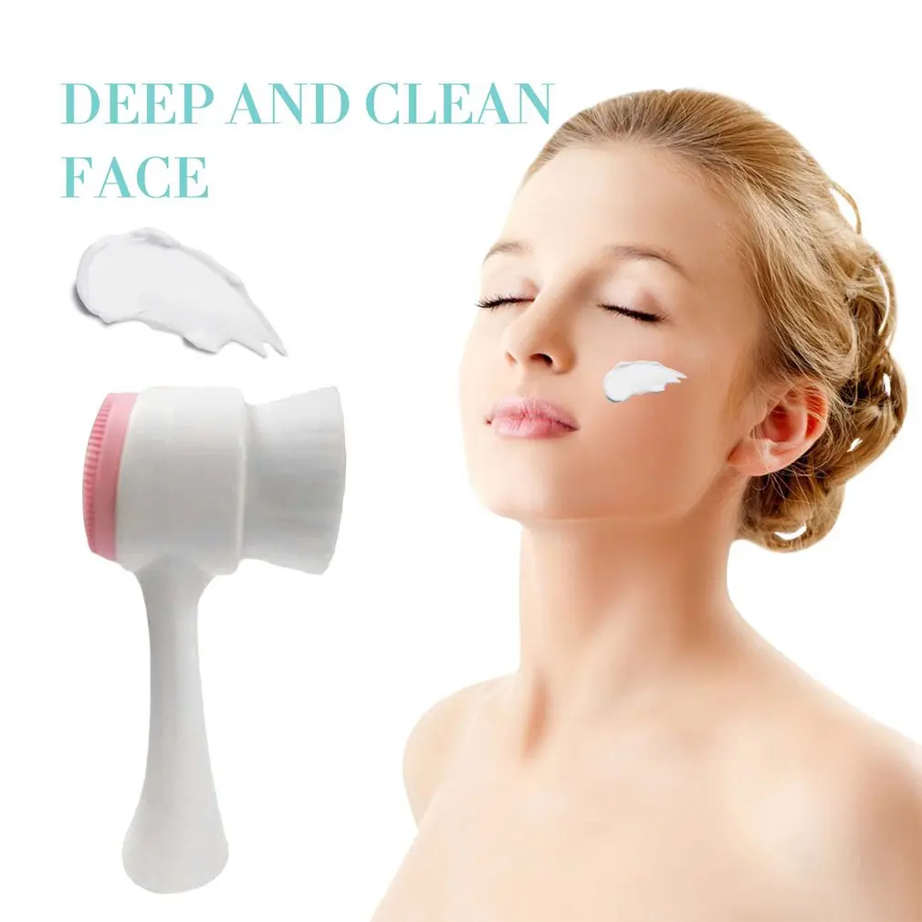 

Double Sides Silicone Facial Cleansing Brush 3D Face Cleaning Massage Tool