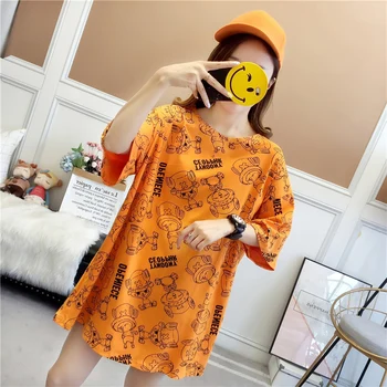 

Anime One Piece Tshirt Women Girls Harajuku Orange Kpop Sweatshirt Tony Tony Chopper Full Printed Oversized T shirt Summer Tops