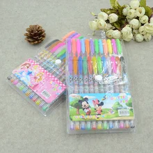 Мультфильм 24 цвета гелевая ручка многоцветные флуоресцентные граффити ручка канцелярские принадлежности для учебы набор флэш-ручка оптом смешать и сочетать