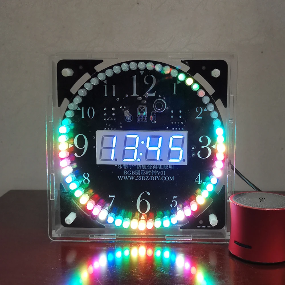Kit Relógio Eletronico Faça Você Mesmo com Case Tubo Digital Led Data Semana Temperatura Solda kit relogio eletronico diy com case tubo digital led data semana temperatura solda