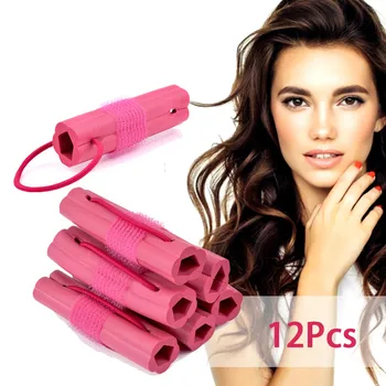 

12pcs Magic Sponge Foam Hair Roller Curler Set Sleep Hair Rollers with Rubber Band DIY Wavy Roller Hair Styling Tools for Travel