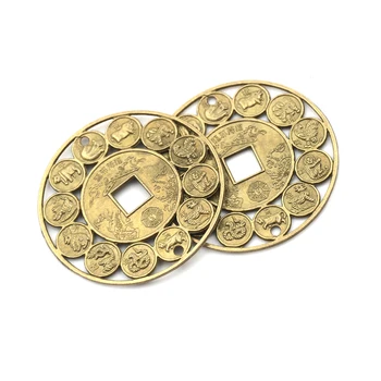 

1PCS Zinc alloy Auspicious Lucky Chinese Zodiac Feng Shui Coin For Good Luck Amulet Prosperous Protection