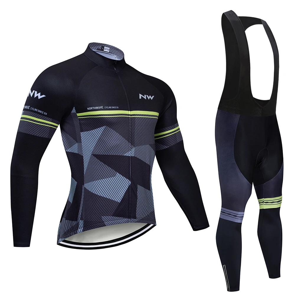 Long Jersey Suit Northwave Команда Унисекс велосипедная Толстовка 9D гелевая накладка Джерси костюм Ropa Ciclismo быстросохнущая велосипедная одежда для мужчин езда - Цвет: Long Jersey Suit