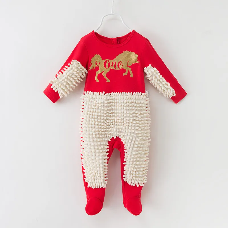 Details about   Baby Mop Romper Outfit Boy Girl Polishes Floors Cleaning Crawling Swob Jumpsuit 