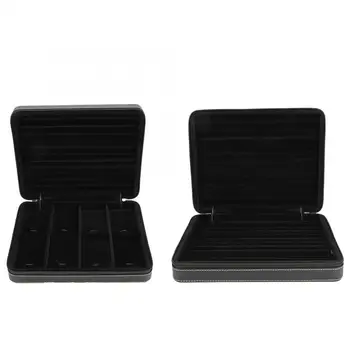 

holder Exquisite Style PU Leather Earrings Pendant Necklace Desktop Jewelry Storage Box Storage Case Organizer Black