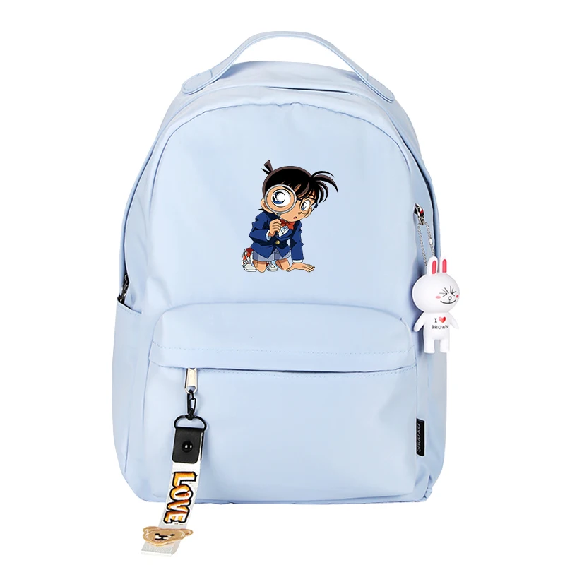 

Japanese Cartoon Detective Conan Printing Backpack Kaitou Kiddo Cosplay School Bags Women Pink Backpack Canvas Travel Backpack