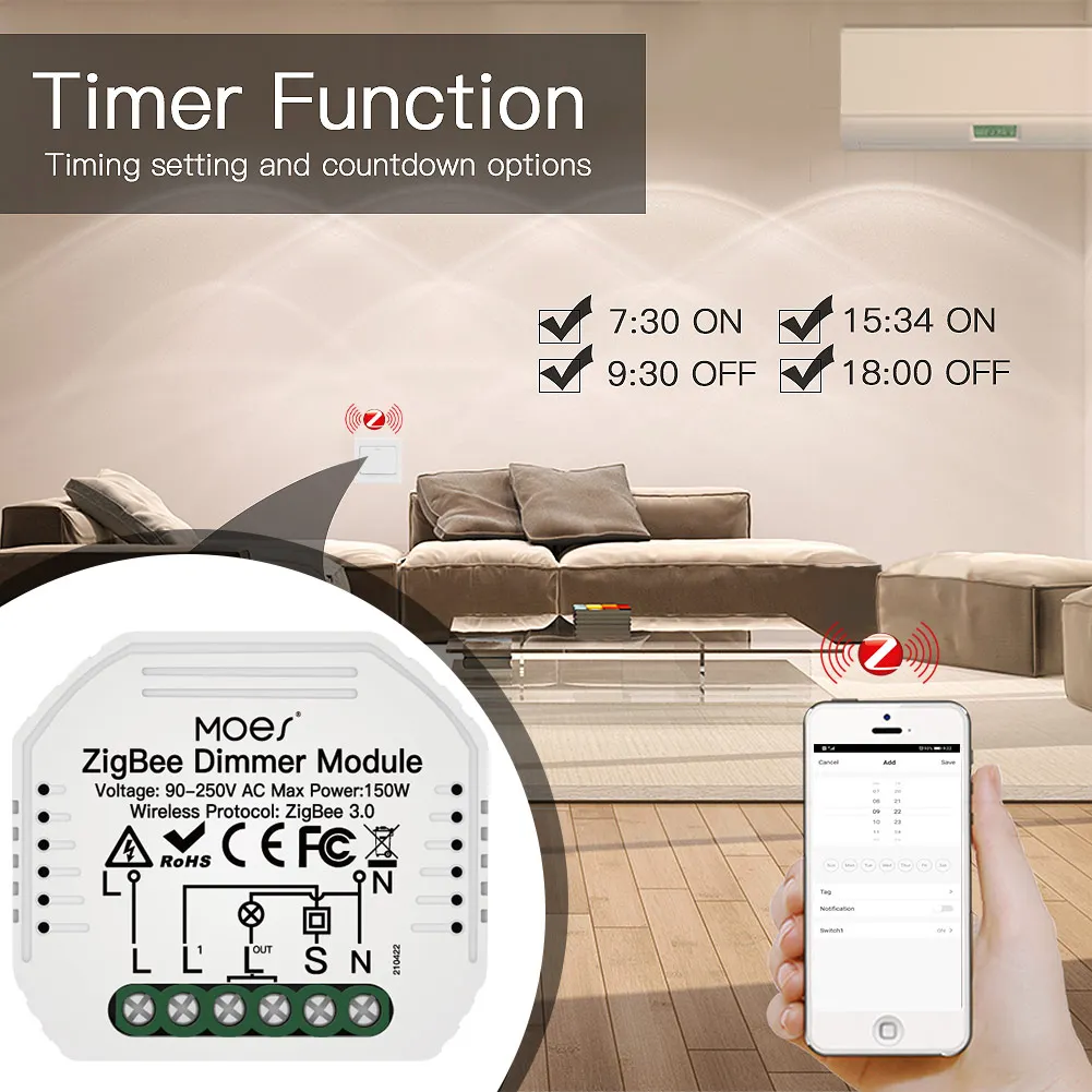 Powerful ZigBee 3.0 Dimmer Switch Module With Voice Control
