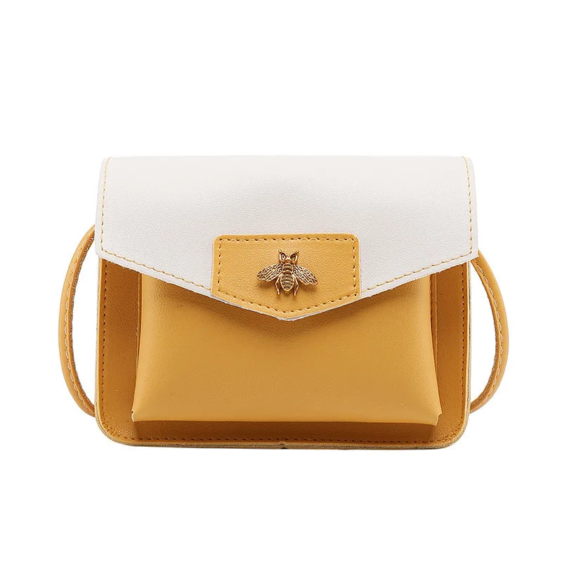 

Korean-style Matching Color Package Cover Type Small Bee Women's Change Small Bag 2018 Winter New Products Mobile Phone Bag