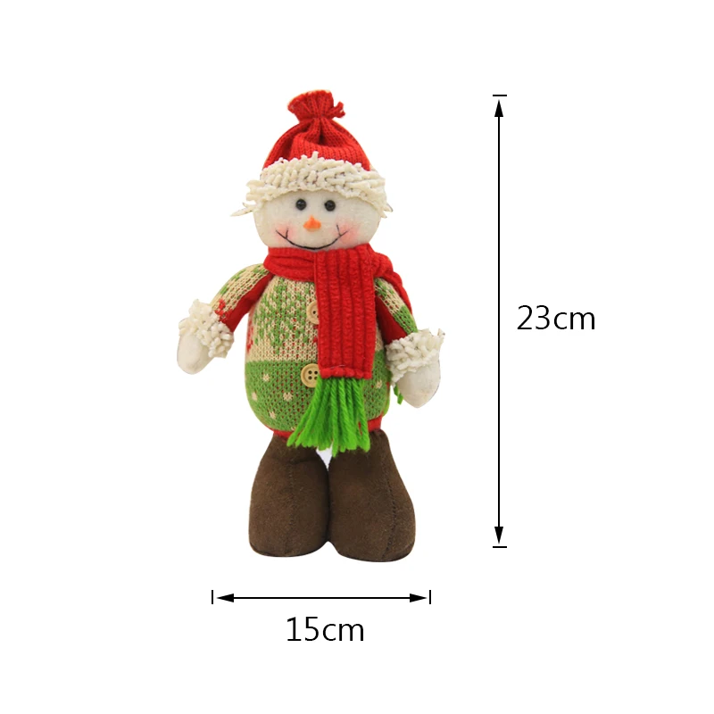 Большие размеры Рождественские куклы выдвижной Санта-Клаус снеговик лося игрушки рождественские фигурки Рождественский подарок орнамент с рождественской елкой для детей красный - Цвет: E 23x15cm