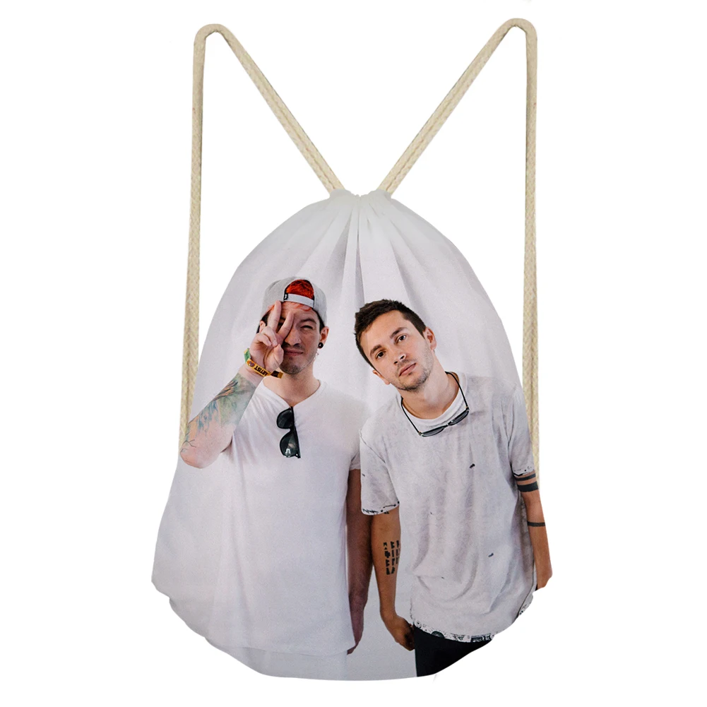 As Picture ThiKin/, Twenty One Pilots, сумка на шнурке с принтом для подростков, для мальчиков и девочек, модные сумки на плечо, крутой узор, индивидуальный заказ - Цвет: As Picture