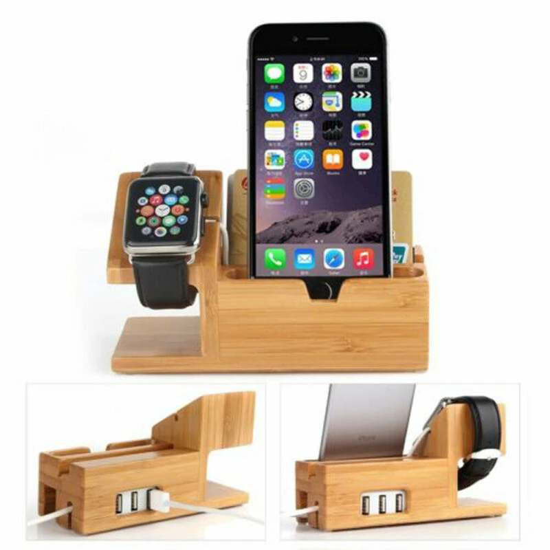 Family Phone Rack Charging Dock Stand Station Charger Holder For Apple  Watch iWatch iPhone Bamboo|Storage Holders \u0026 Racks| - AliExpress