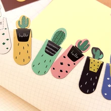 3 шт./компл. свежий милый кактус магнитные закладки канцелярские принадлежности для школьных канцелярских товаров