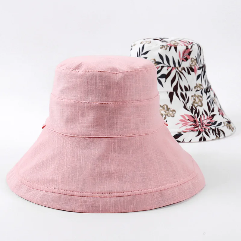 

New Style Spring Summer Korean-style bai da mao Children Casual Diablement Fort Outing Sun Hat Printed Revers Double-Sided Bucke
