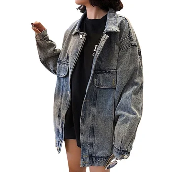 

2019 Fashion Denim Jacket Women Washed Jeans Outerwear Students Casual Top Plus size 4XL Loose Windbreaker Short Jackets G677