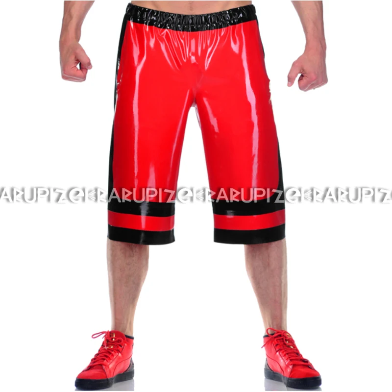 Boxer-Shorts Underwear Pants Elastic-Bands Sexy with Pockets Trims Rubber DK-0186 Latex