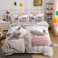 3D Cat Bedding Set Luxury Animal Duvet Cover 1