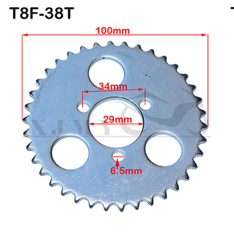 38 44 54 58 64 74 Tooth 38T 44T 54T 64T 74T T8F 35MM Rear Sprocket Mini Moto ATV Quad Dirt Pit Pocket Bike Cross 47cc 49cc Parts