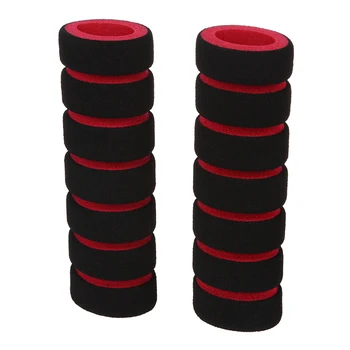 

2 Pcs Bike Bicycle Anti Slip Sponge Handlebar Grip-Black/Red +Free Cable Tie