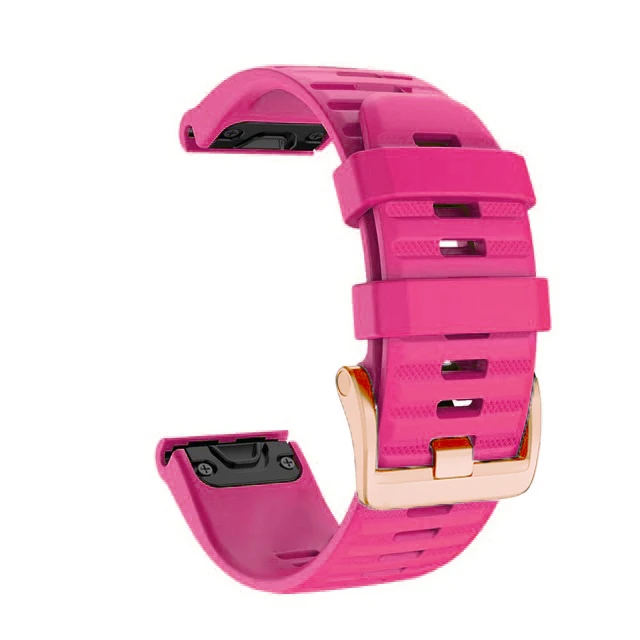 Rose Gold Buckle Silicone Smartwatch Band - 20mm Quick Release Strap Bracelet