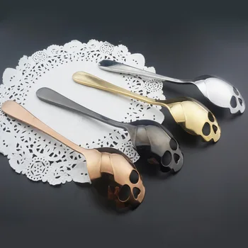 Stainless Steel Sugar Skull Spoon Creative Cutlery Dessert Coffee Scoop Food Grade Candy Teaspoon Kitchen Tableware from Skull Stores Website.