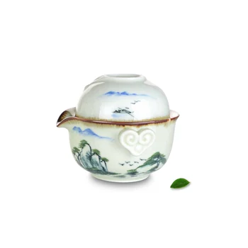

2in1 Landscape Tea Set - 180ml Porcelain Portable Kungfu Teapot +1x 70ml Tea Cup