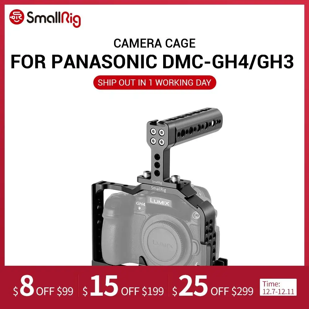 SMALLRIG GH4 камера клетка Комплект для Panasonic DMC-GH4 / GH3 с верхней ручкой Ручка HDMI кабель