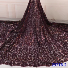 NIAI африканская кружевная ткань Высокое качество гипюр блестки тюль нигерийские кружева сеточка ткань материал для свадебного платья XY2971B-2