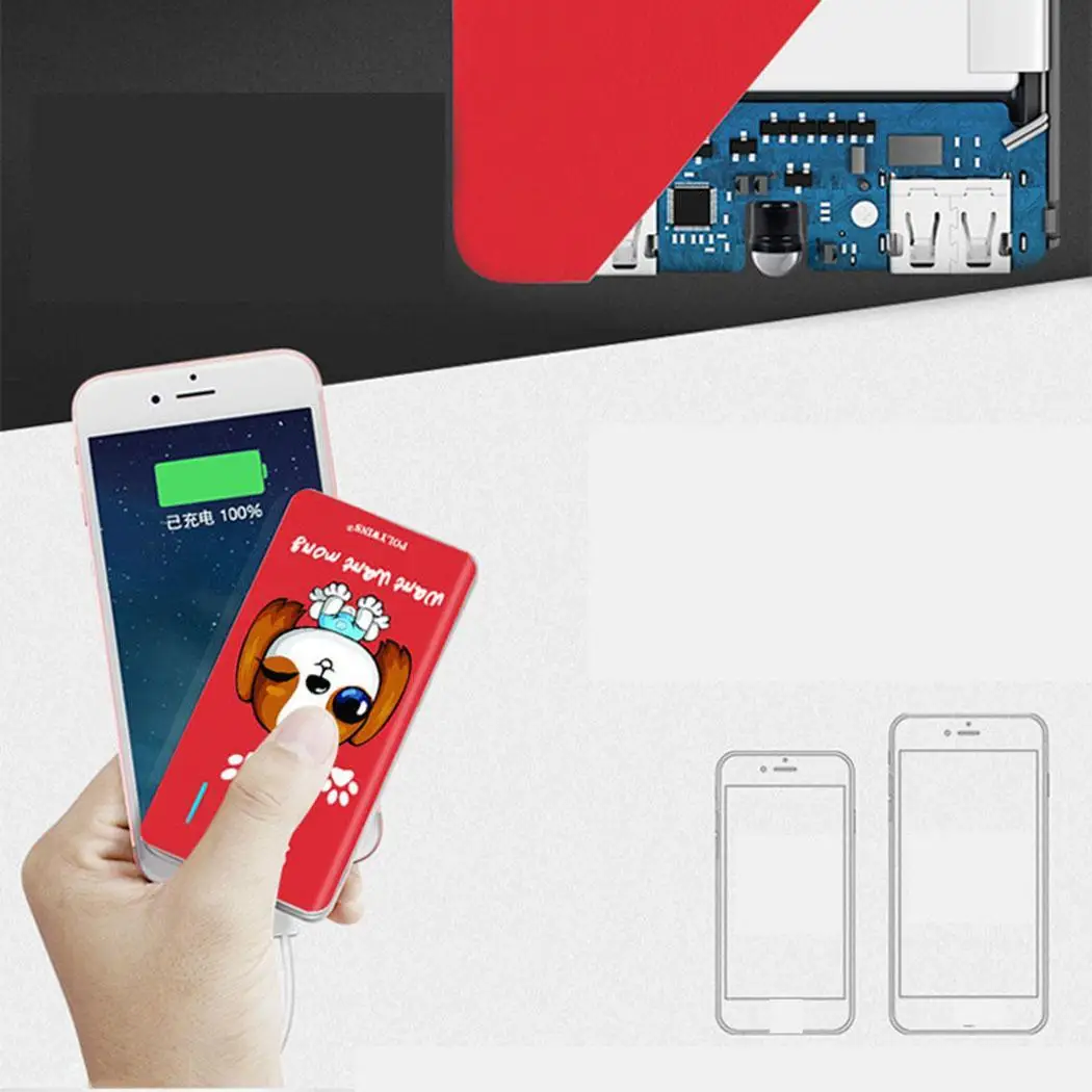 30000 мАч банк питания милый мультфильм собаки банк питания быстрое зарядное устройство Портативная зарядка банк питания для Xiaomi samsung iPhone