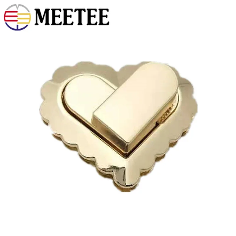 Meetee 2/5 шт. 38X42 мм металлический корпус из сплава, в форме сердца замок застежка поворотный замок пряжки женская сумка украшения застежка аппаратные средства "сделай сам" Запчасти BF454