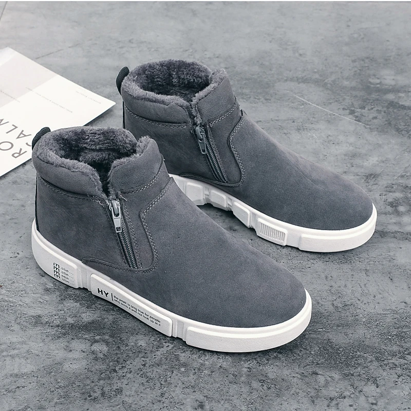 

Men Winter Warm Timber Zipper Fur Zip Sneakers Waterproof Boots Men Slip Resistant Shoe Hecrafted Slip On Boots Men Ankle Shoes