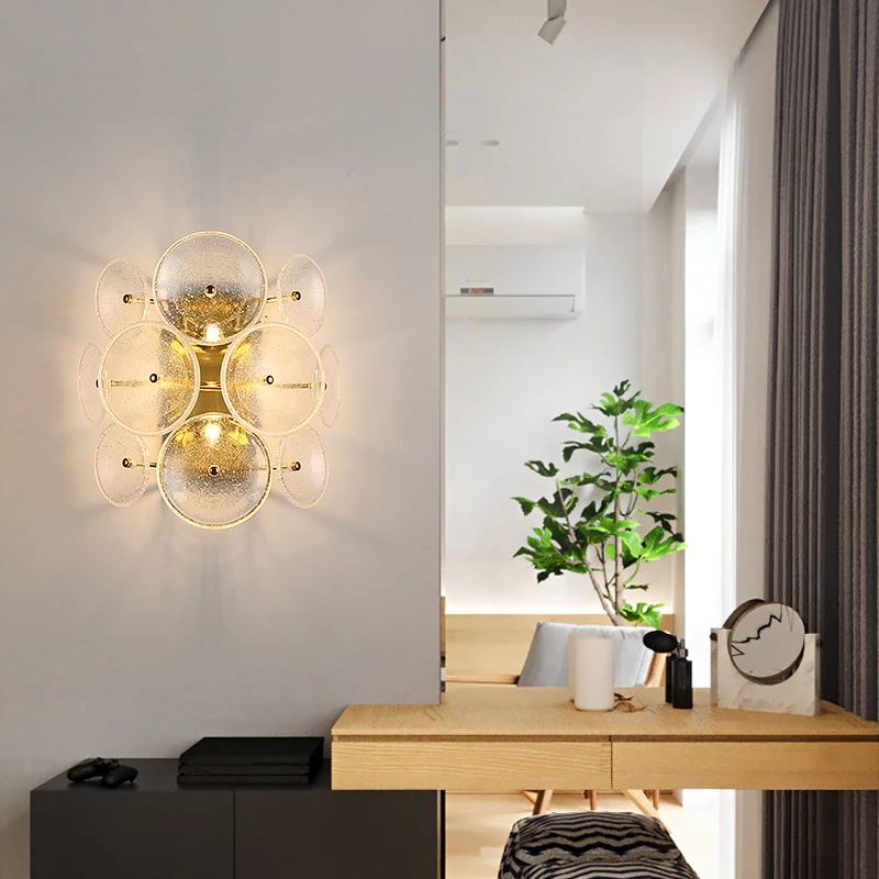 Nordic Glass Round Bubble Flying Saucer Creative Wall Light 4 Nordic Glass Round Bubble Flying Saucer Creative Wall Light 4