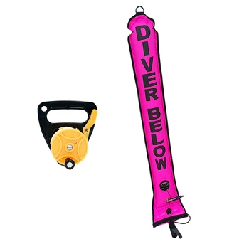 

High Visibility 4FT Scuba Diving SMB Surface Marker Buoy Sausage Tube Float & Safety Dive Wreck Cave Reel Spool