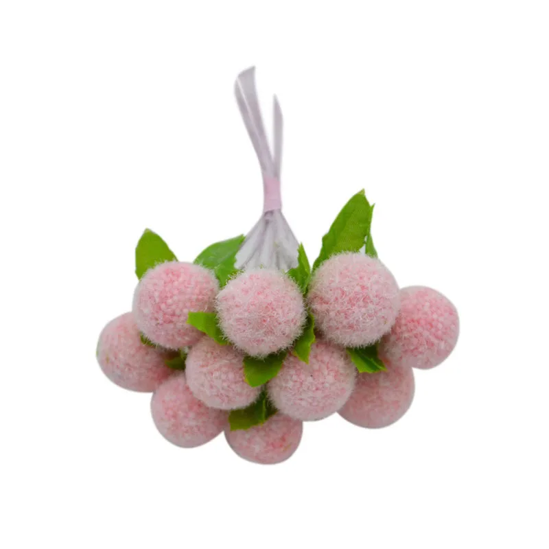 1 Набор, смешанный розовый искусственный цветок, тычинки, вишня, ягоды, букет для свадьбы, Рождественское украшение, сделай сам, венок, ремесло, Подарочные принадлежности - Цвет: F09