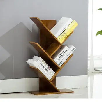 

Simple Children's Living Room Rack Bamboo Office Student Desk Small Bookshelf Floor Tree-shaped Creative Bookshelf