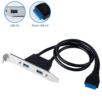 

Motherboard USB 3.0 20pin to double USB3.0 board cable rear chassis baffle connecting cable USB3.0 Hub Internal 20pin Connecter