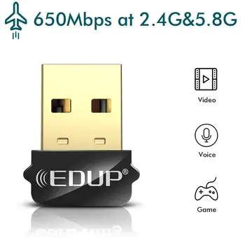 

New Mini Usb Wireless Adapter for PC Laptop Computer 5GHz/2.4GHz Dual Band Wifi Card Dongle Network Connector