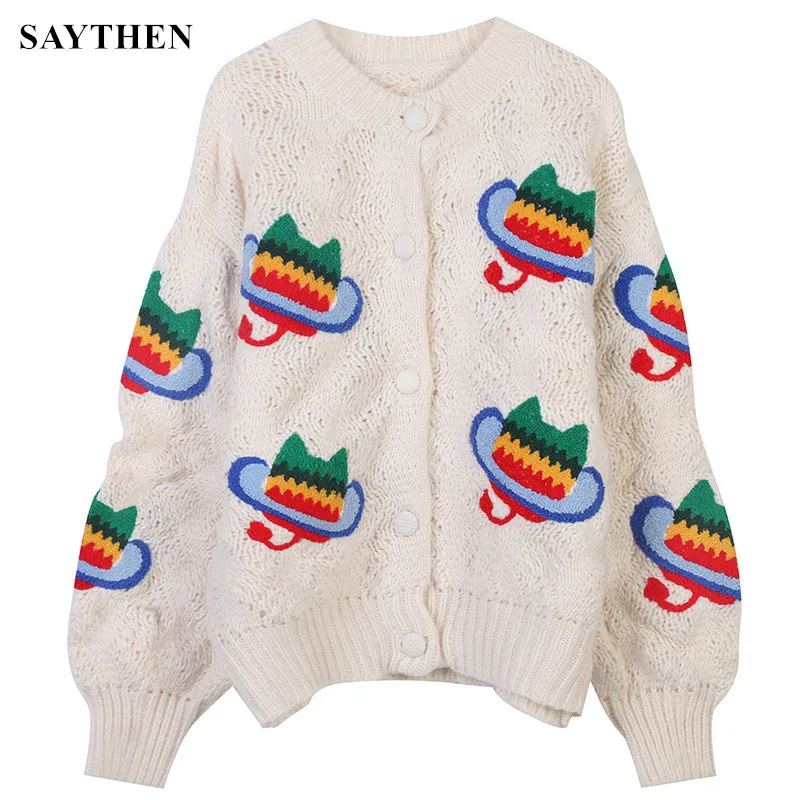 Loose Knitted Sweater Cardigan Jacket 